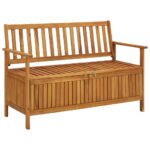 Garden Storage Bench 120cm Solid Acacia Wood