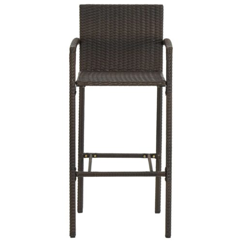 Bar Stools 2pcs Brown Poly Rattan - Image 5