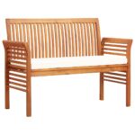 2-Seater Garden Bench with Cushion 120cm Solid Acacia Wood