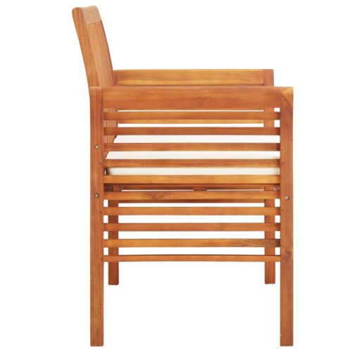 2-Seater Garden Bench with Cushion 120cm Solid Acacia Wood - Image 3