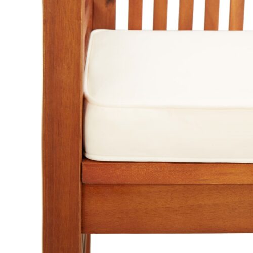 2-Seater Garden Bench with Cushion 120cm Solid Acacia Wood - Image 5