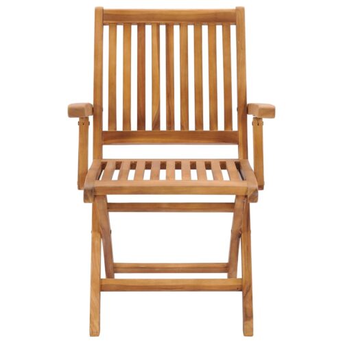 Folding Garden Chairs 2pcs Solid Teak Wood - Image 4