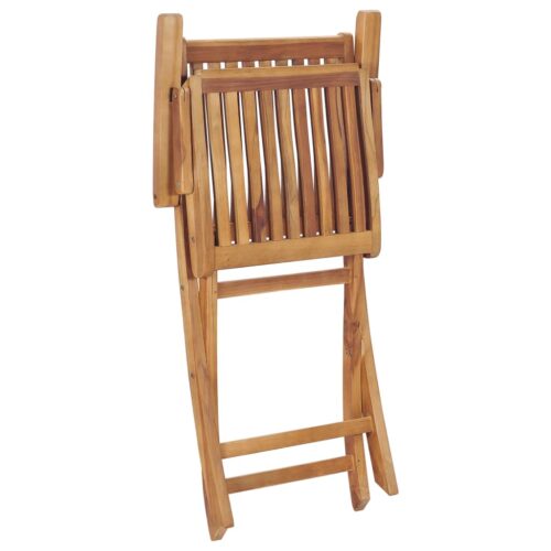 Folding Garden Chairs 2pcs Solid Teak Wood - Image 7