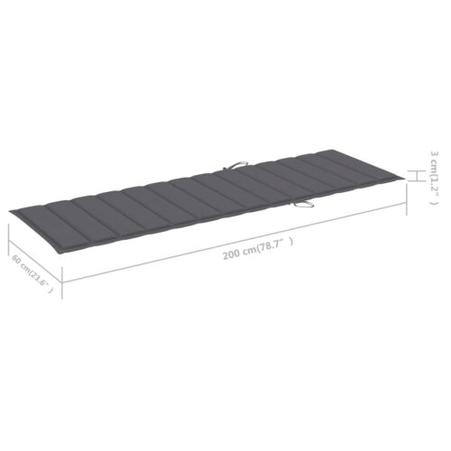 Garden Sun Lounger with Cushion Bamboo - Image 7