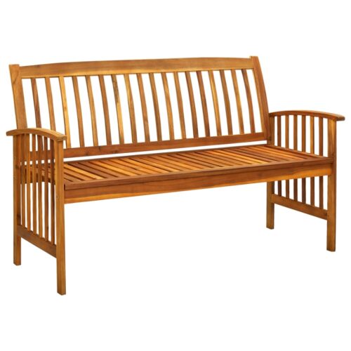 Garden Bench with Cushion 147cm Solid Acacia Wood - Image 2