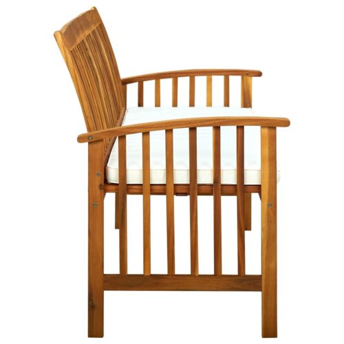 Garden Bench with Cushion 147cm Solid Acacia Wood - Image 4