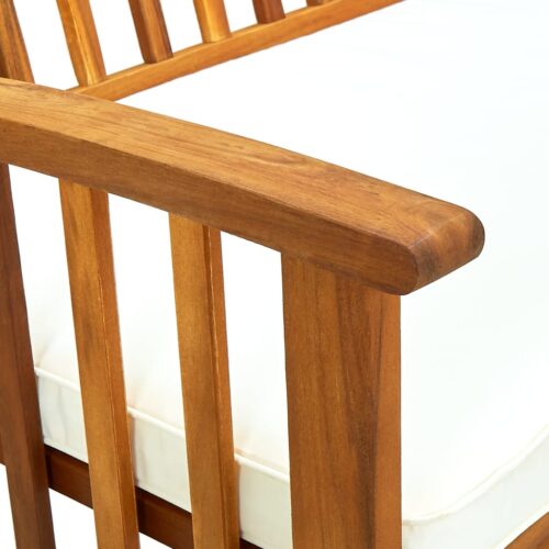 Garden Bench with Cushion 147cm Solid Acacia Wood - Image 6