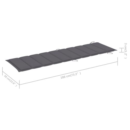 Garden Sun Lounger with Table Cushion Solid Wood Acacia - Image 9