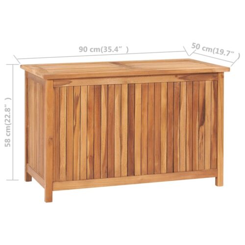 Garden Storage Box 90x50x58cm Solid Teak Wood - Image 9