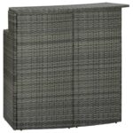Garden Bar Table Grey 120x55x110cm Poly Rattan