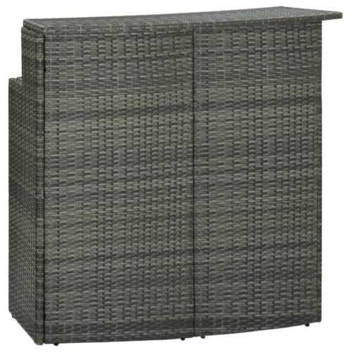 Garden Bar Table Grey 120x55x110cm Poly Rattan