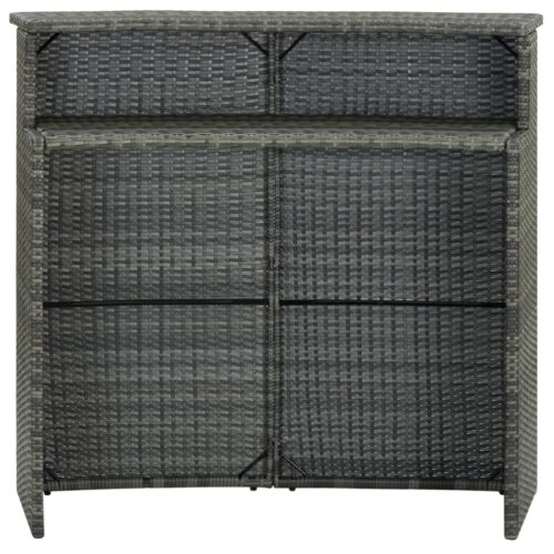 Garden Bar Table Grey 120x55x110cm Poly Rattan - Image 3