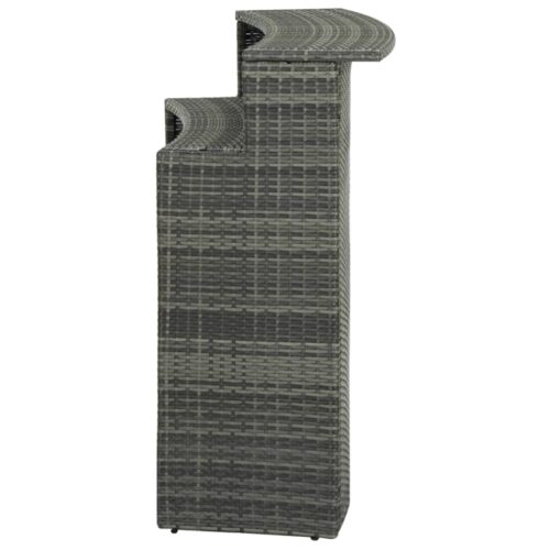 Garden Bar Table Grey 120x55x110cm Poly Rattan - Image 4