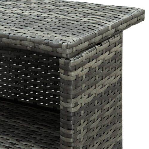 Garden Bar Table Grey 120x55x110cm Poly Rattan - Image 7