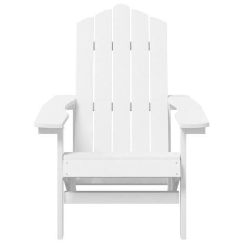 Garden Adirondack Chair with Table HDPE White - Image 4