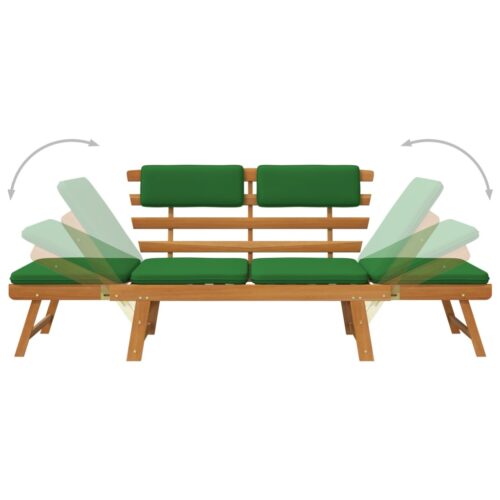 Garden Bench with Cushions 2-in-1 190cm Solid Acacia Wood - Image 6