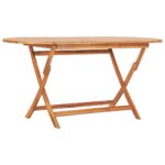 Folding Garden Table 160x80x75cm Solid Teak Wood