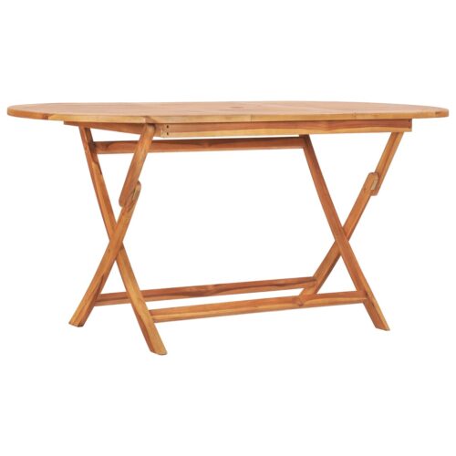Folding Garden Table 160x80x75cm Solid Teak Wood
