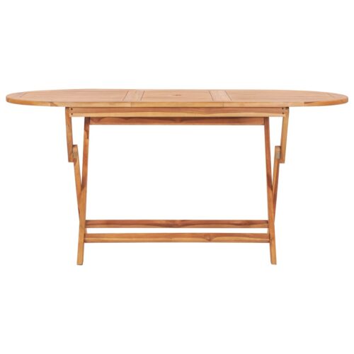 Folding Garden Table 160x80x75cm Solid Teak Wood - Image 2
