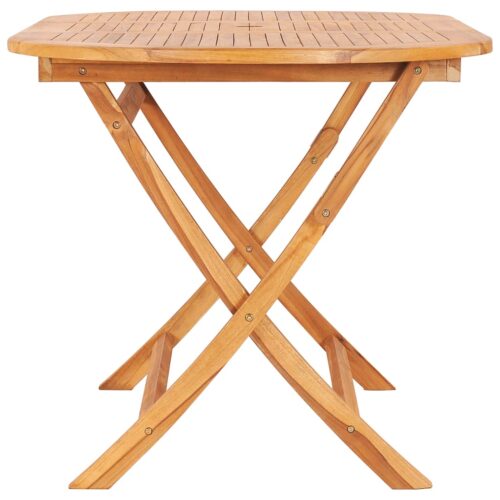 Folding Garden Table 160x80x75cm Solid Teak Wood - Image 3