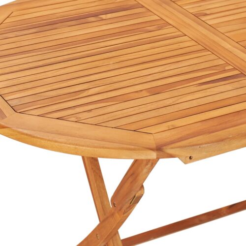 Folding Garden Table 160x80x75cm Solid Teak Wood - Image 4