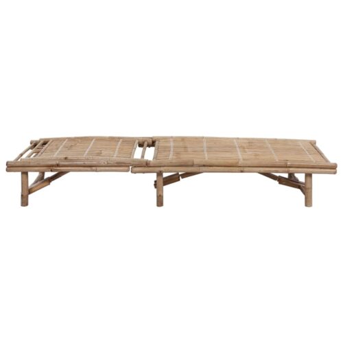 Garden Outdoor Lounger with Cushions Patio Sun Pool Daybed Chair Recliner Bamboo - Image 4