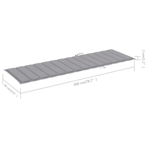 Garden Sun Lounger with Cushion Bamboo - Image 7