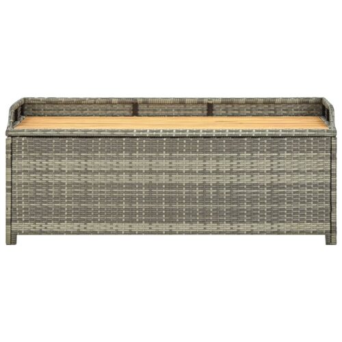Garden Storage Bench 120cm Poly Rattan Grey - Image 3