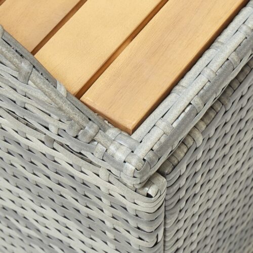 Garden Storage Bench 120cm Poly Rattan Grey - Image 6