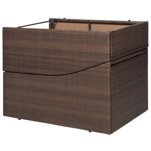 Sun Lounger with Cushion Poly Rattan Brown - Image 4