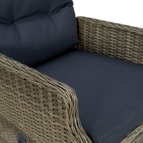 Reclining Garden Chair with Cushions Poly Rattan Brown - Image 7