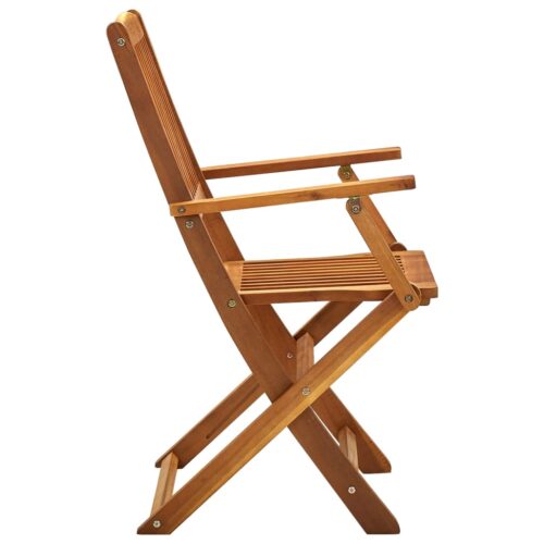 Folding Outdoor Chairs 4pcs Solid Acacia Wood - Image 5