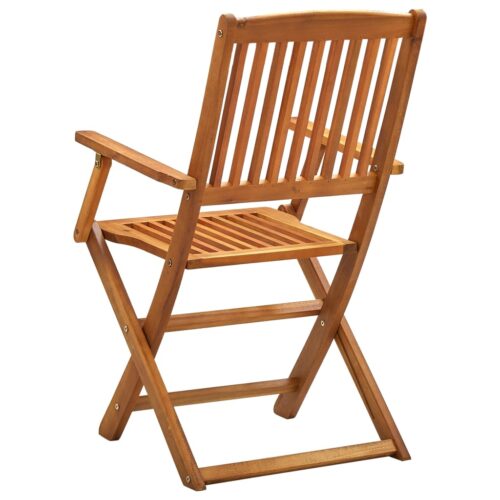 Folding Outdoor Chairs 4pcs Solid Acacia Wood - Image 6