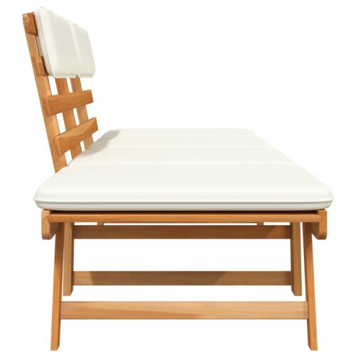 Garden Bench with Cushions 2-in-1 190cm Solid Acacia Wood - Image 5