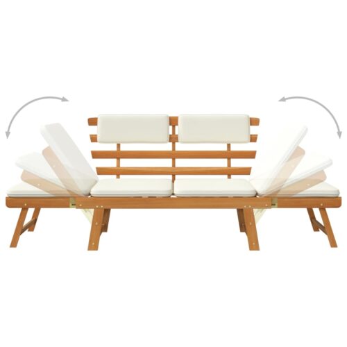 Garden Bench with Cushions 2-in-1 190cm Solid Acacia Wood - Image 7