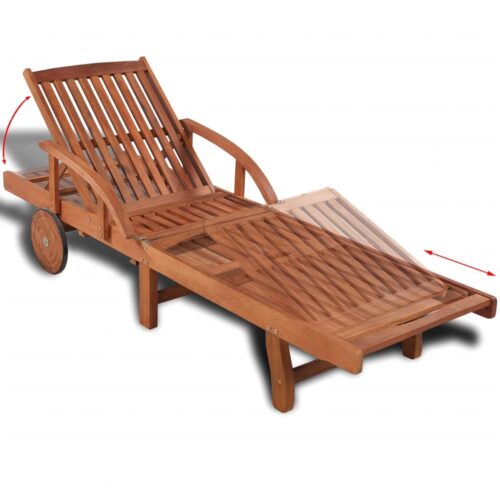 Sun Lounger Solid Acacia Wood - Image 3