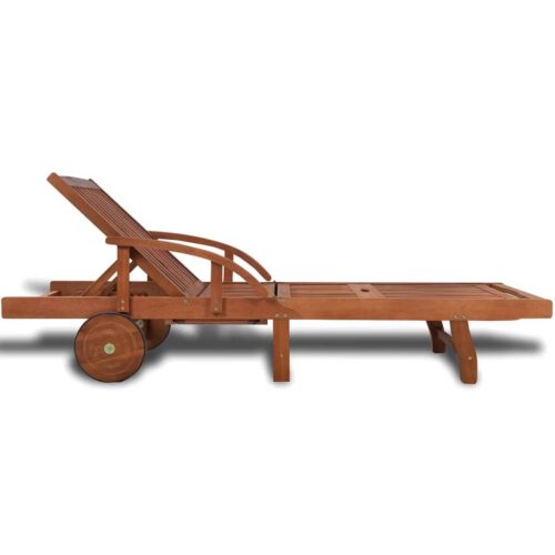 Sun Lounger Solid Acacia Wood - Image 4