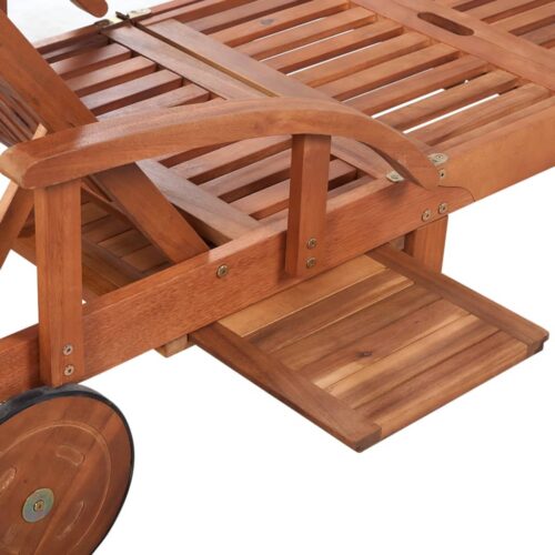 Sun Lounger Solid Acacia Wood - Image 5