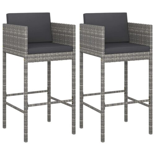 2x Bar Stools Outdoor Garden Patio Barstools Counter Wicker Rattan Chairs