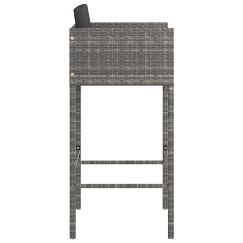 2x Bar Stools Outdoor Garden Patio Barstools Counter Wicker Rattan Chairs - Image 5