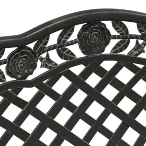 Garden Bench 108cm Cast Aluminium Green - Image 6