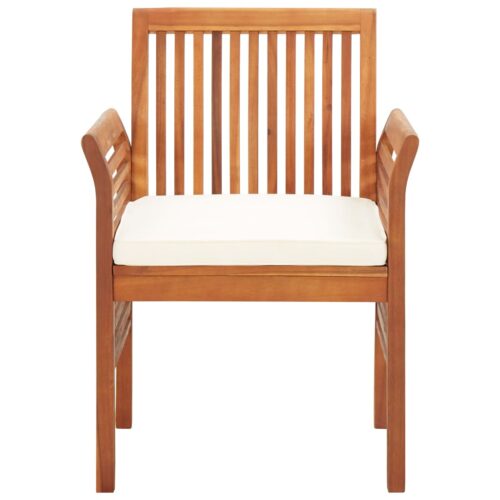 Garden Dining Chairs with Cushions 2pcs Solid Acacia Wood - Image 3