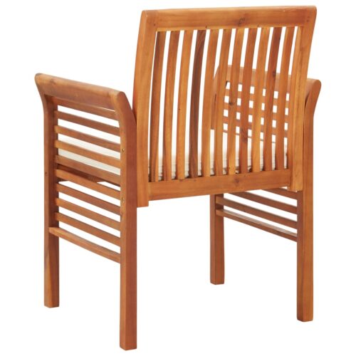 Garden Dining Chairs with Cushions 2pcs Solid Acacia Wood - Image 5