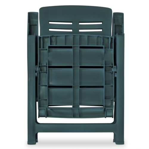 Reclining Garden Chairs 2pcs Plastic Green - Image 6