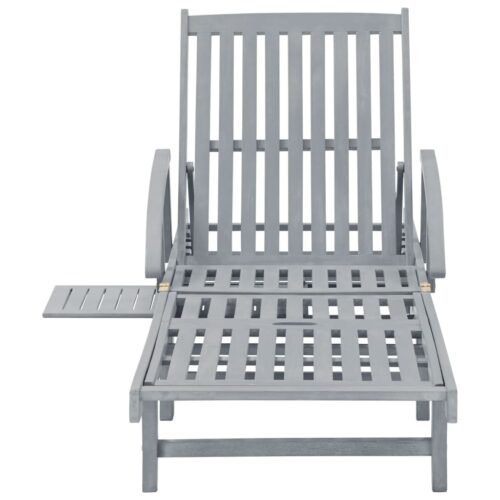Garden Sun Lounger with Cushion Solid Acacia Wood - Image 7