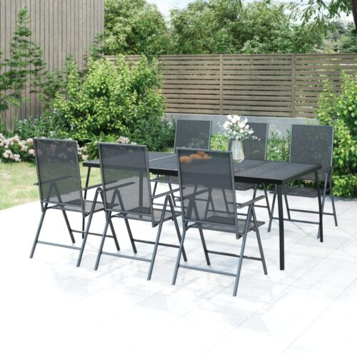 Garden Table Anthracite 200x100x72cm Steel Mesh - Image 8