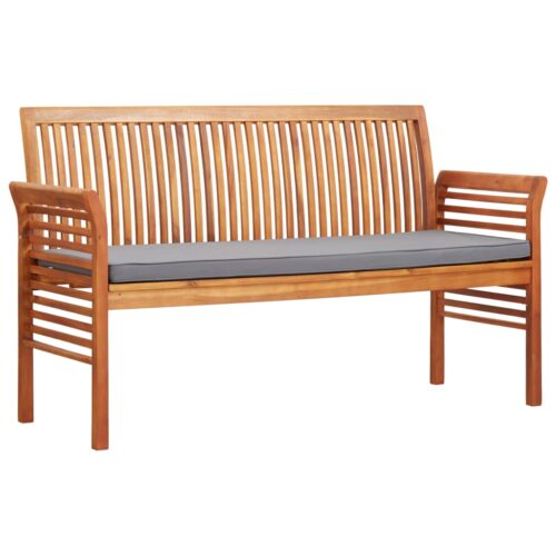 3-Seater Garden Bench with Cushion 150cm Solid Acacia Wood