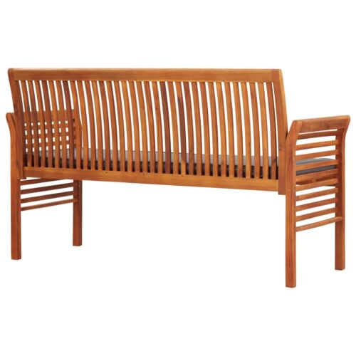 3-Seater Garden Bench with Cushion 150cm Solid Acacia Wood - Image 4