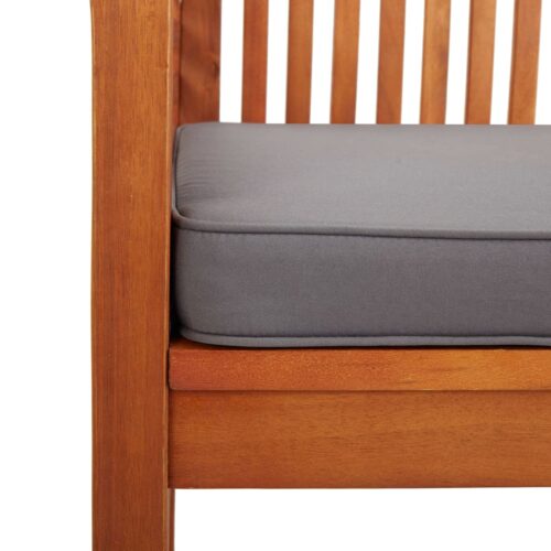 3-Seater Garden Bench with Cushion 150cm Solid Acacia Wood - Image 5