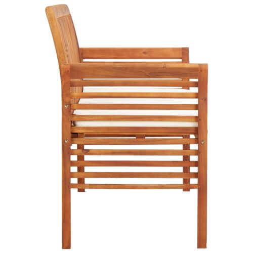 3-Seater Garden Bench with Cushion 150cm Solid Acacia Wood - Image 3